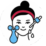 Skincare icon showing facial tools and serum.